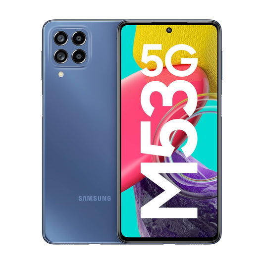 Samsung Galaxy M53 5G (Deep Ocean Blue, 6GB, 128GB Storage) | 108MP | sAmoled+ 120Hz | 12GB RAM with RAM Plus | Without Charger - Triveni World