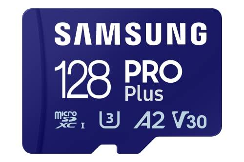 SAMSUNG PRO Plus microSD Memory Card + Adapter, 128GB MicroSDXC, Up to 180 MB/s, Full HD & 4K UHD, UHS-I, C10, U3, V30, A2 for Android Phones, Tablets, Action camera, Drone, MB-MD128SA/APC - Triveni World