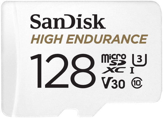 SanDisk 128GB High Endurance Video MicroSDXC Card with Adapter for Dash Cam and Home Monitoring Surveillance Systems - C10, U3, V30, 4K UHD, Micro SD Card - SDSQQNR-128G-GN6IA - Triveni World