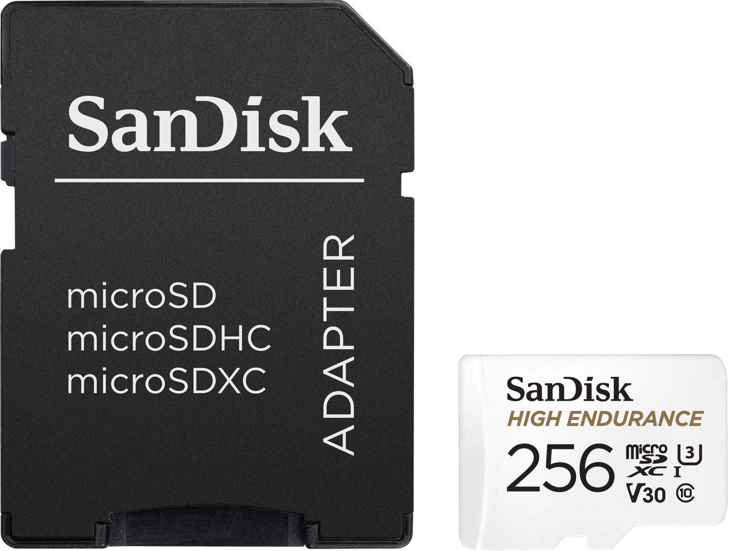 SanDisk 256GB High Endurance Video microSDXC Card with Adapter for Dash Cam and Home Monitoring Surveillance Systems - C10, U3, V30, 4K UHD, Micro SD Card - SDSQQNR-256G-GN6IA - Triveni World