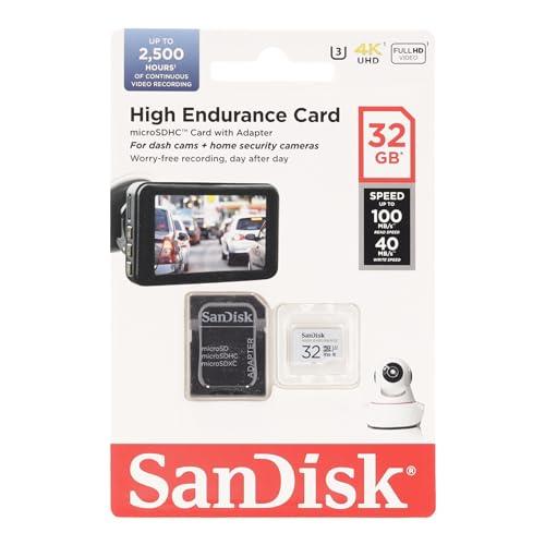 SanDisk 32GB High Endurance Video MicroSDHC Card with Adapter for Dash Cam and Home Monitoring Surveillance Systems - C10, U3, V30, 4K UHD, Micro SD Card - SDSQQNR-032G-GN6IA - Triveni World