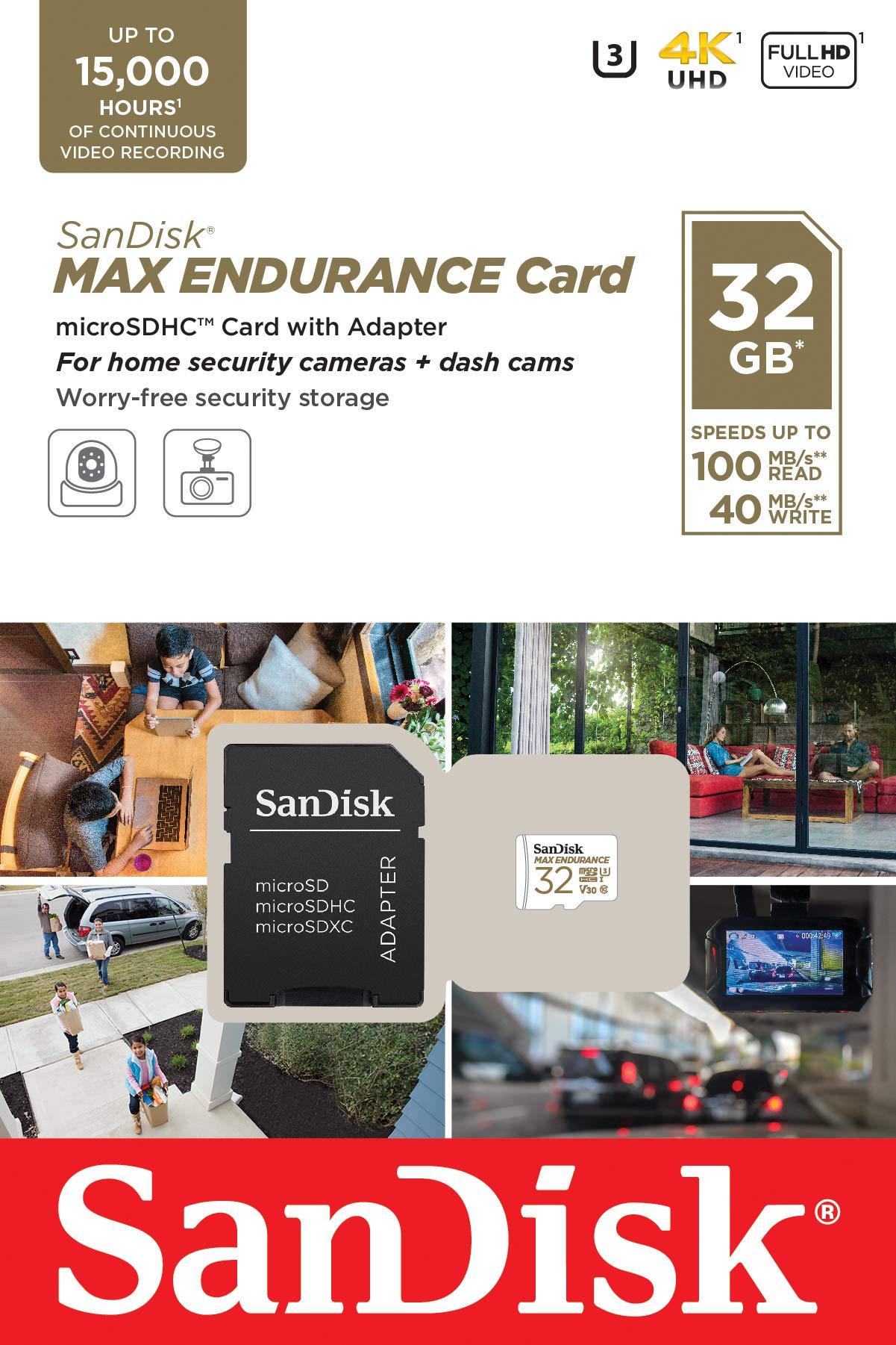 SanDisk 32GB MAX Endurance microSDHC™ Card with Adapter for 4K Video on Dashcams and Video Surveillance Cameras - Triveni World