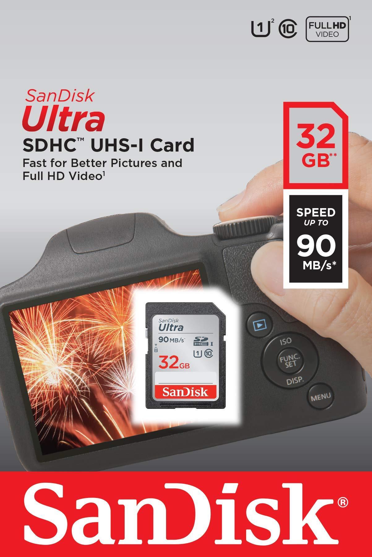 SanDisk 32GB Ultra SDHC UHS-I Memory Card - 90MB/s, C10, U1, Full HD, SD Card - SDSDUNR-032G-GN6IN - Triveni World