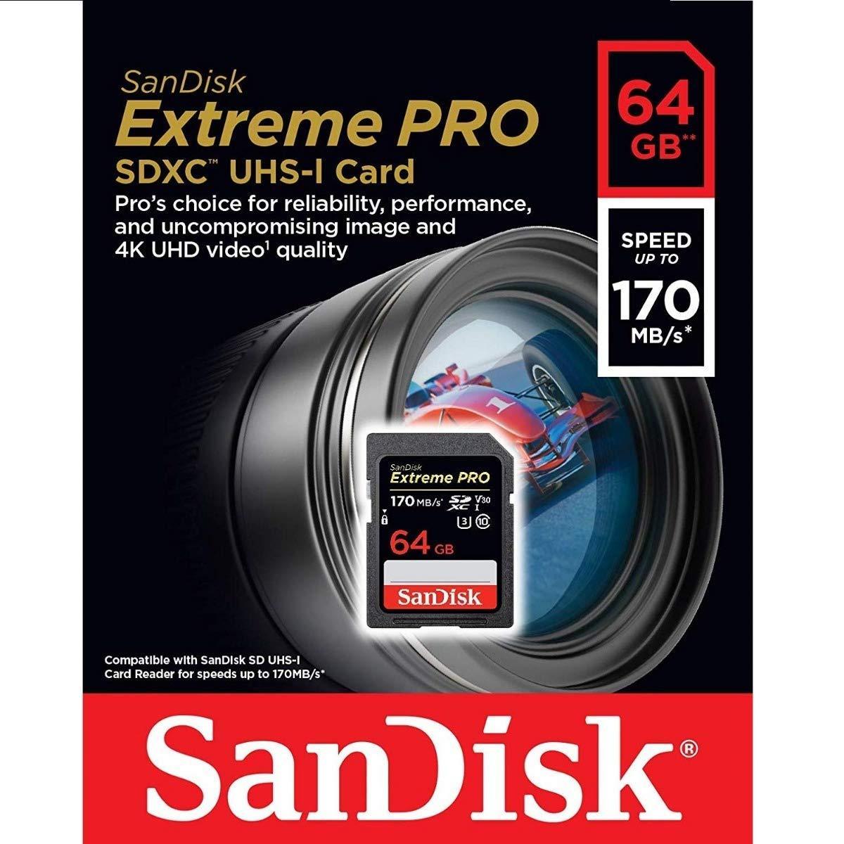 SanDisk 64GB Extreme PRO SDXC UHS-I Card - C10, U3, V30, 4K UHD, SD Card - SDSDXXY-064G-GN4IN - Triveni World