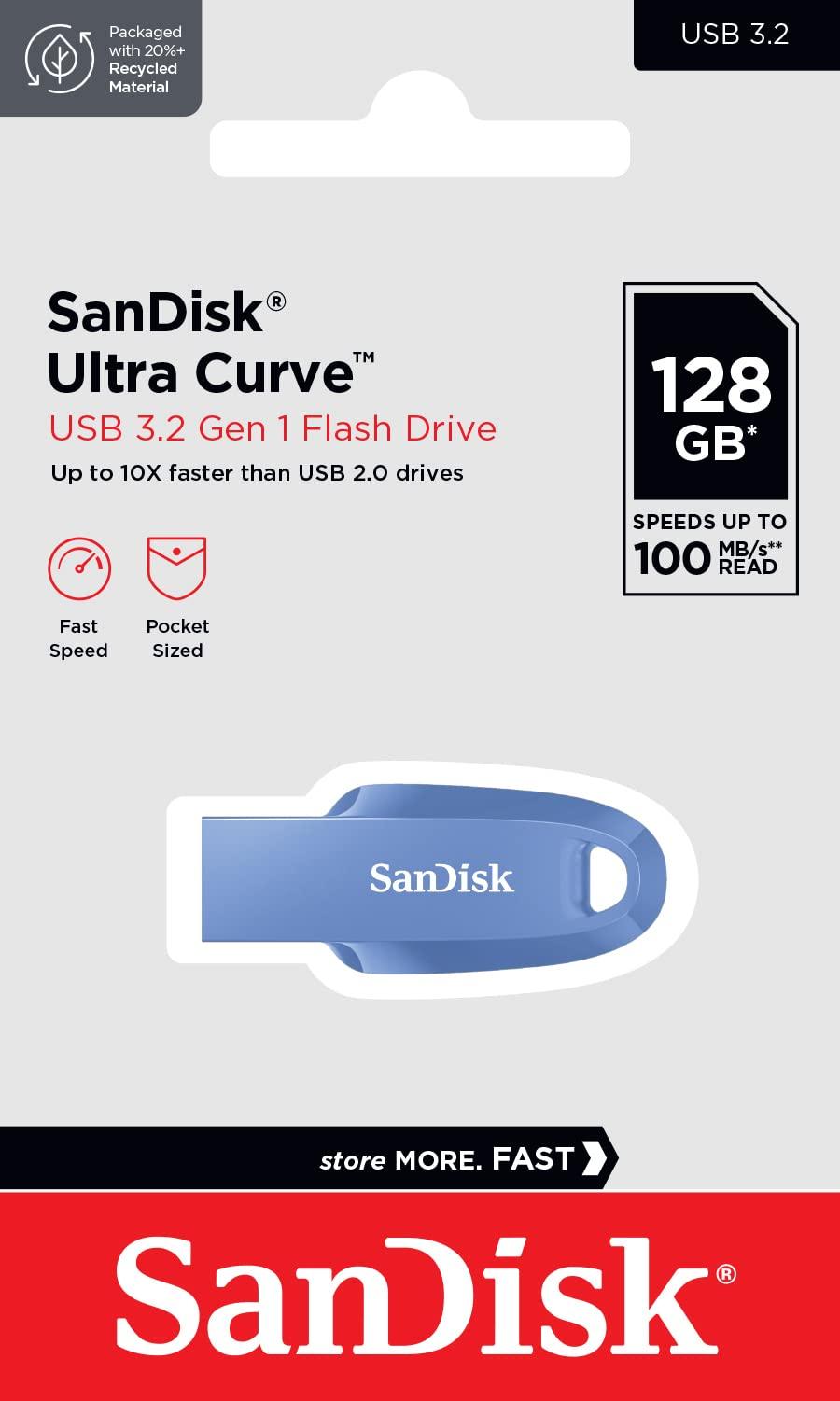 SanDisk ® Ultra Curve USB 3.2 128GB 100MB/s R Navy Blue - Triveni World