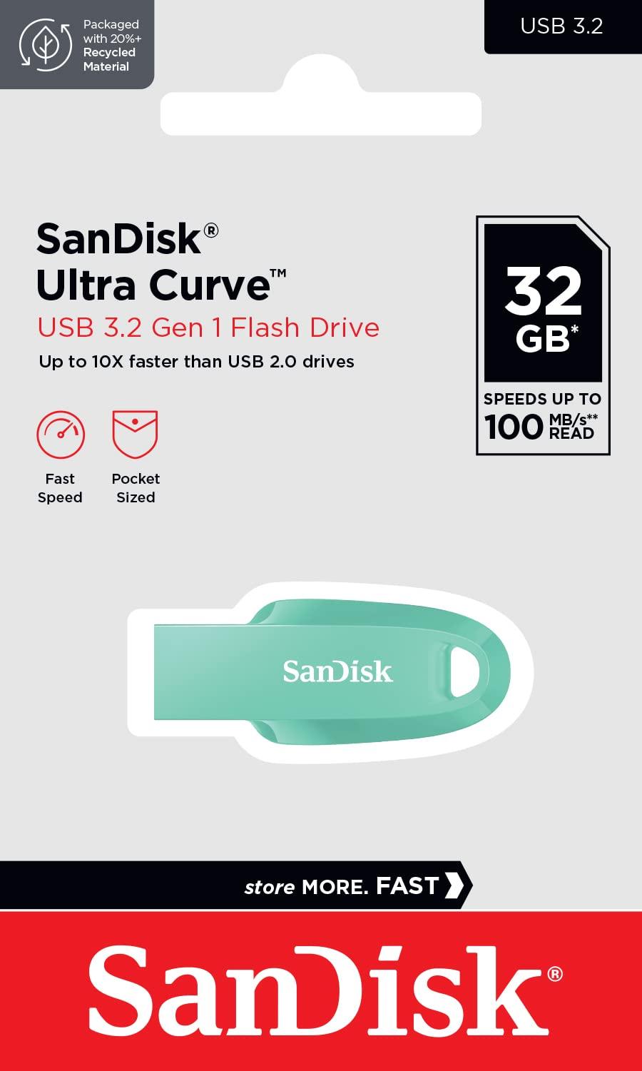 SanDisk® Ultra Curve USB 3.2 32GB 100MB/s R Green - Triveni World