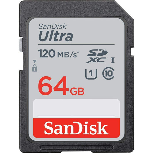 SanDisk Ultra SDXC UHS-I Card 64GB 120MB/s R, for DSLR Cameras, for Full HD Recording, 10Y Warranty - Triveni World