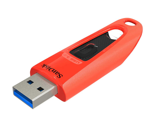 SanDisk Ultra USB 3.0 Flash Drive, CZ48 64GB, USB3.0, Red, Up to 130MB/s, Stylish Sleek Design, 5Y - Triveni World