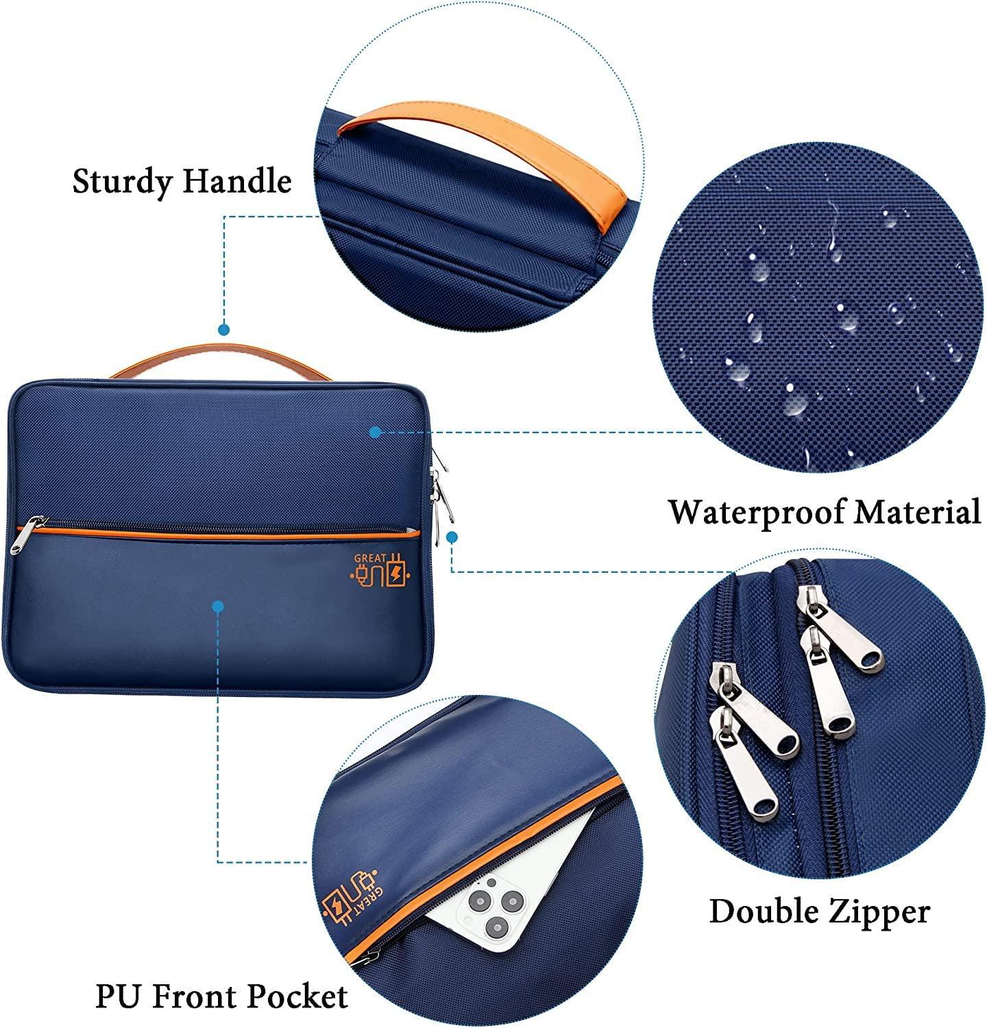 Seagull Flight of Fashion Double Layer Electronic Gadget Organizer Case, Cable Organizer Bag for Accessories with Mobile Stand - 27 X 20 X 9 Cm - Navy Blue - Model 2 - Triveni World