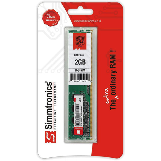 Simmtronics 2GB DDR2 Desktop RAM 800 MHz (PC 6400) With 3 Year Warranty - Triveni World