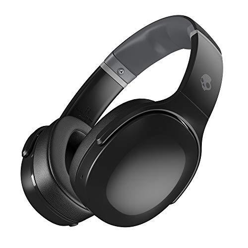 Skullcandy Crusher Evo Wireless Over-Ear Bluetooth Headphones with Microphone, for iPhone and Android, 40 Hour Battery Life, Extra Bass Tech - Bonus Line USB-C Cable -Black - Triveni World