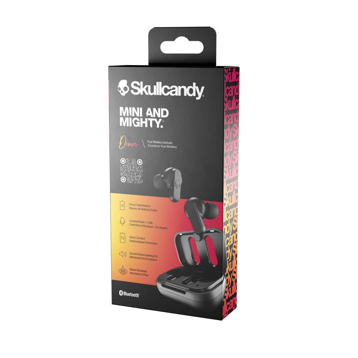 Skullcandy Dime True Wireless in-Ear Bluetooth Earbuds Compatible with iPhone and Android/Charging Case and Microphone/Great for Gym, Sports, and Gaming, IPX4 Water Dust Resistant - Black - Triveni World