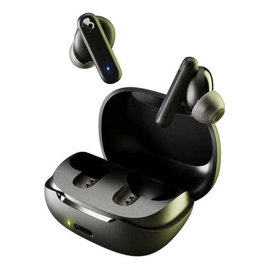 Skullcandy Smokin Buds in-Ear Wireless Earbuds, 20 Hr Battery, Use Either Bud Solo,Rapid Charge, Microphone, Works with iPhone Android and Bluetooth Devices - Black - Triveni World