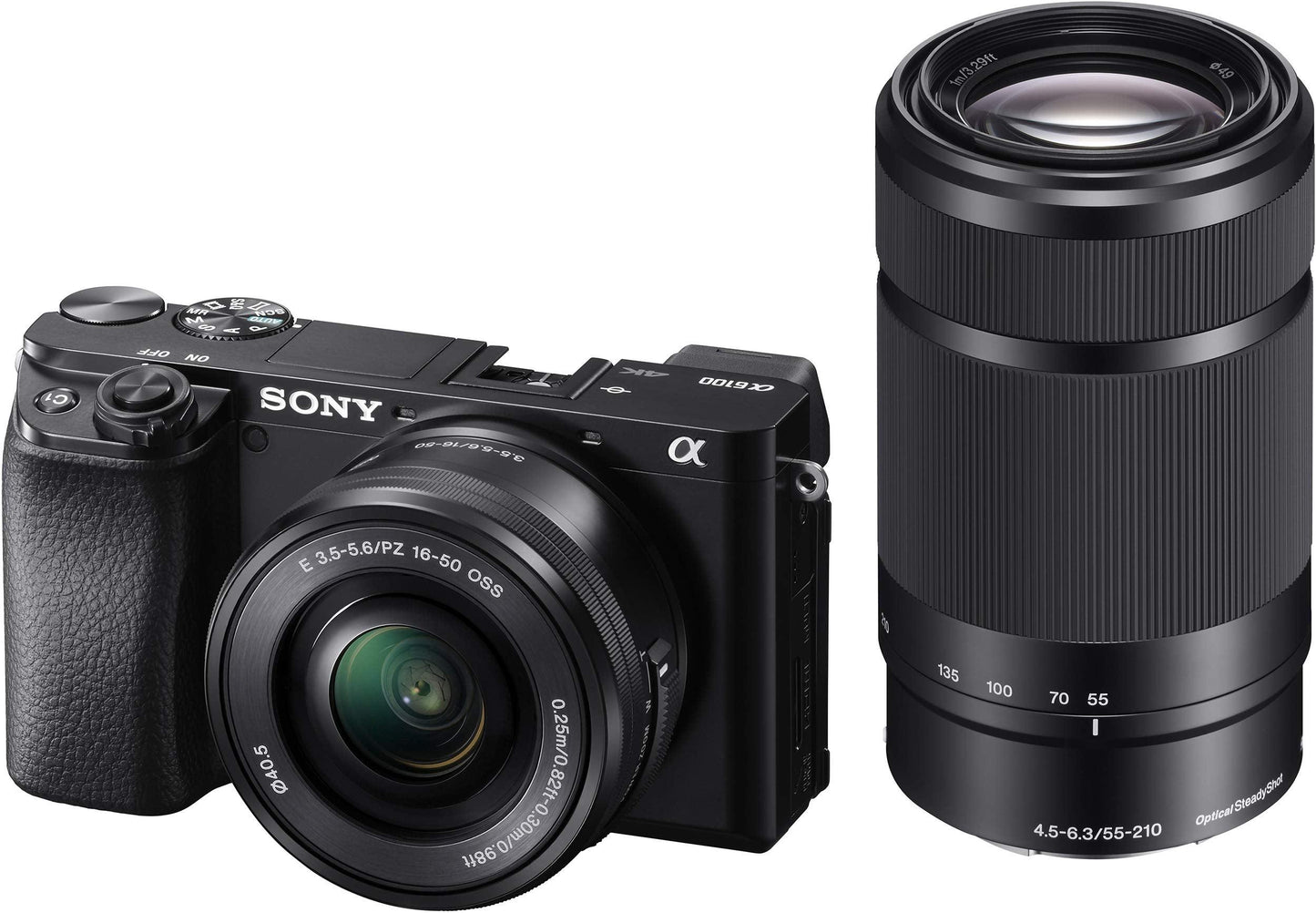 Sony Alpha ILCE-6100Y 24.2 MP Mirrorless Digital SLR Camera with 16-50 mm & 55-210 mm Zoom Lenses, APS-C Sensor, Fast Auto Focus,Real-time Eye AF,Real-time Tracking, Vlogging & Content Creation -Black - Triveni World