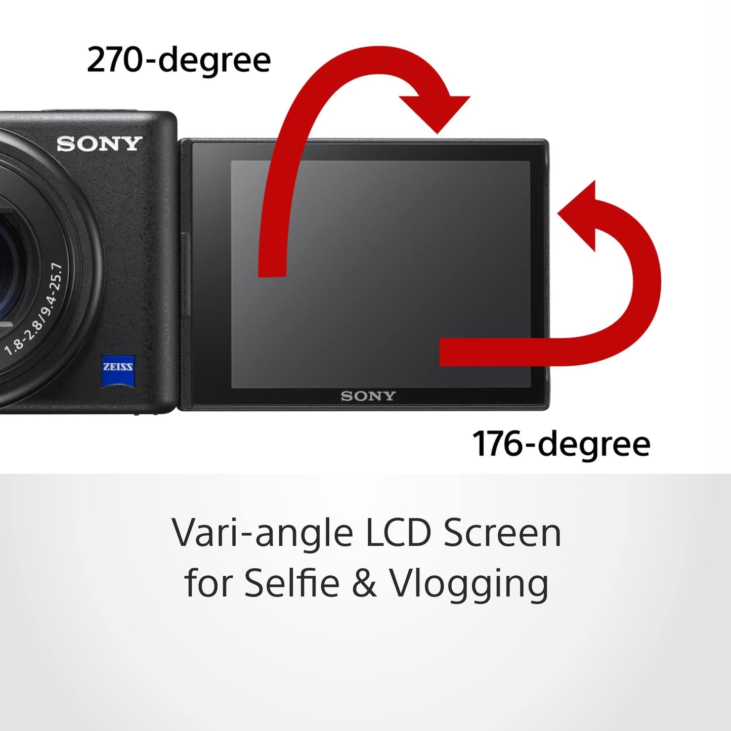 Sony Digital Camera ZV 1 for Content Creators (Compact, Video Eye AF, Flip Screen, in-Built Microphone, Bluetooth Shooting Grip, 4K Vlogging Camera for Content Creation) - Black - Triveni World