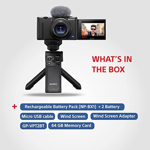 Sony Digital Camera ZV 1 for Content Creators (Compact, Video Eye AF, Flip Screen, in-Built Microphone, Bluetooth Shooting Grip, 4K Vlogging Camera for Content Creation) - Black - Triveni World