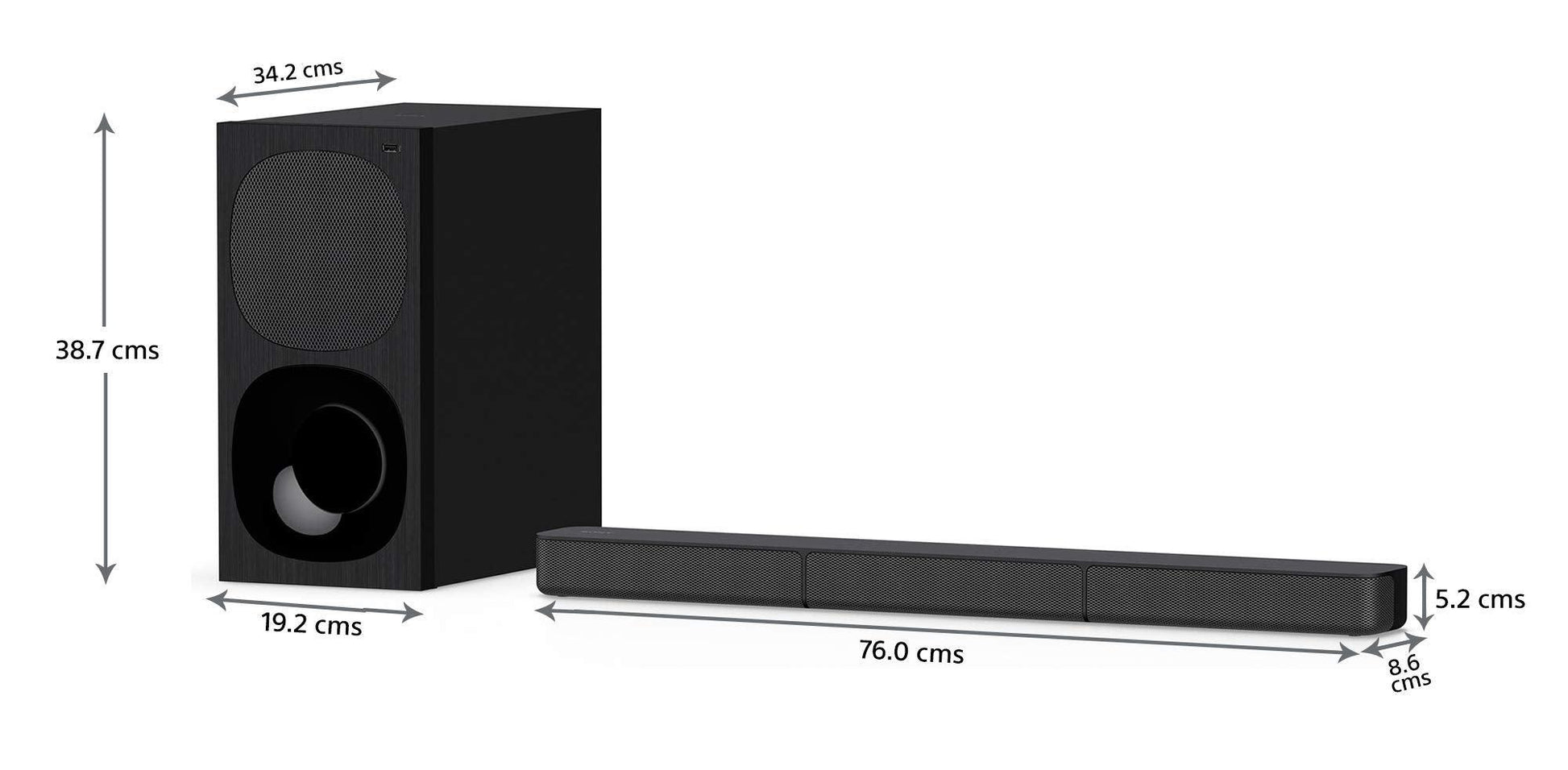 Sony HT-S20R Real 5.1ch Dolby Digital Soundbar for TV with subwoofer and Compact Rear Speakers, 5.1ch Home Theatre System (400W,Bluetooth & USB Connectivity, HDMI & Optical connectivity) - Triveni World