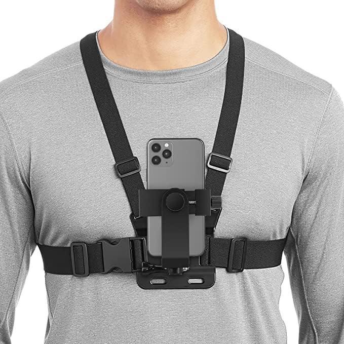 Sounce Mobile Phone Chest Strap Mount GoPro Chest Harness Holder for VLOG/POV Compatible with All Cell Phones and GoPro Hero 9, 8, 7, 6, 5,OSMO Action, AKASO and Other Action Camera - Triveni World