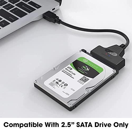 Sounce USB 3.0 SATA III Hard Drive Adapter Cable, SATA to USB Adapter Cable for 2.5 inch (6.35 cm) SSD & HDD, Support UASP, 9 inch(22 cm), Black - Triveni World