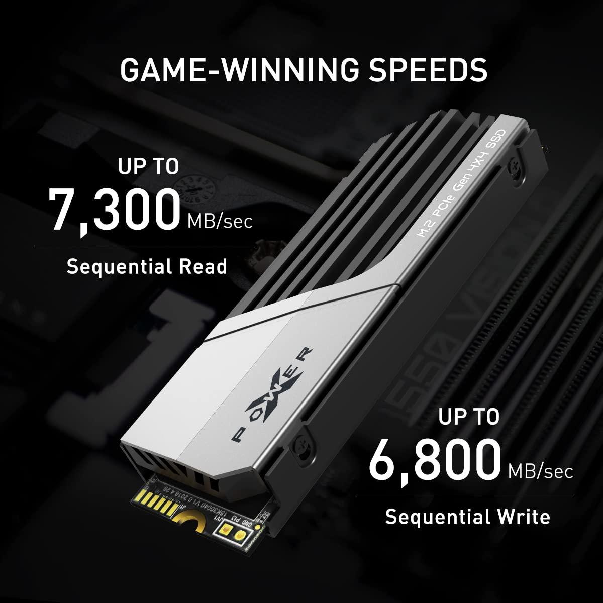 SP Silicon Power Silicon Power XS70 2TB NVMe PCIe 4.0 M.2 2280 Gen4 Gaming SSD with Heatsink, Up to 7300 MB/s, Compatible with Playstation 5, Internal Solid State Drive for Desktop Laptop Computer PS5 - Triveni World