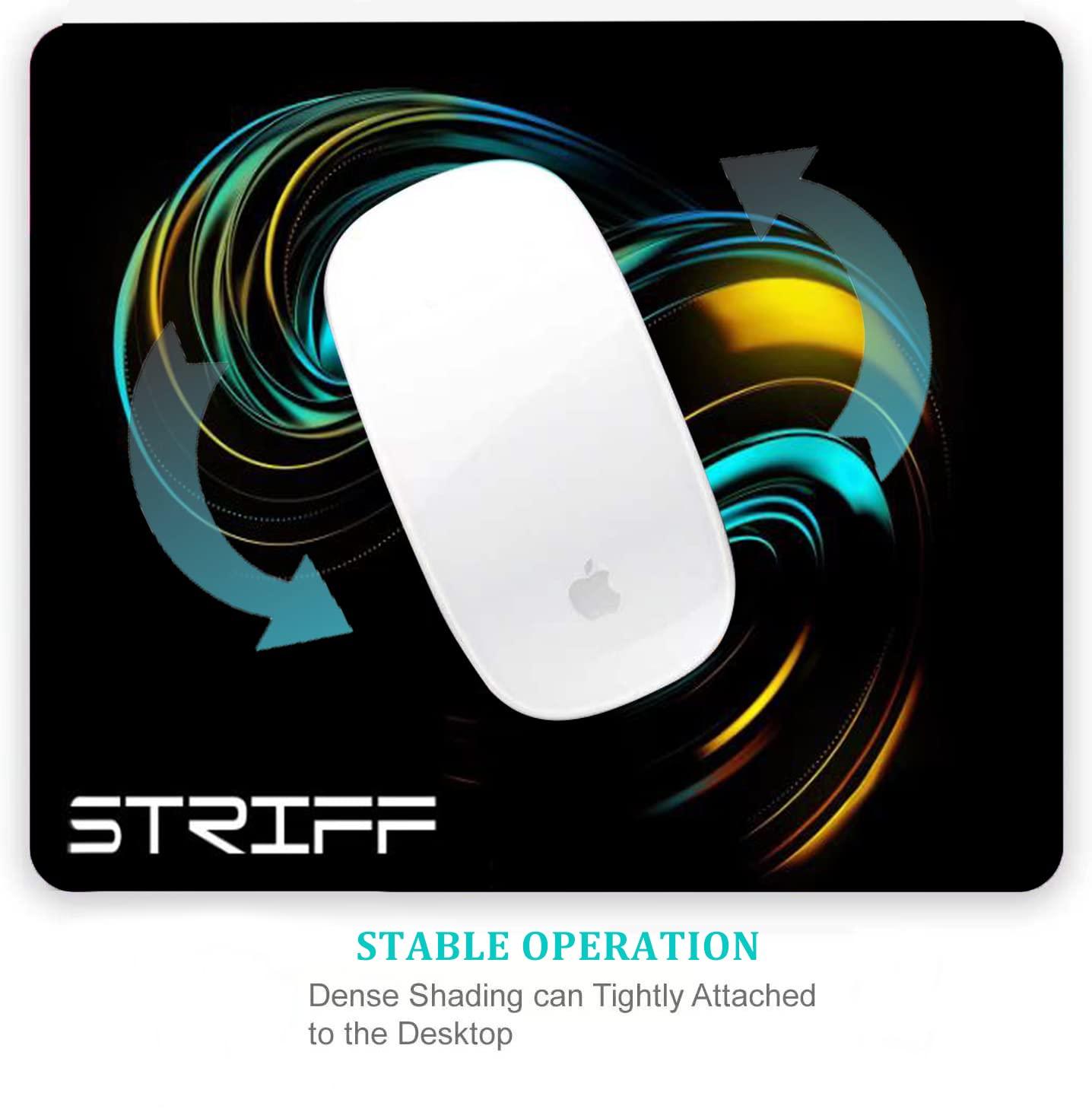 STRIFF Mpad Mouse Mat 230X190X3mm Gaming Mouse Pad, Non-Slip Rubber Base, Waterproof Surface, Premium-Textured, Compatible with Laser and Optical Mice(Universe Black) - Triveni World