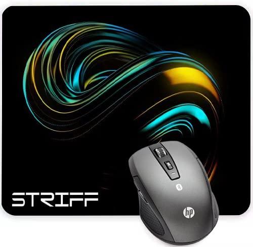 STRIFF Mpad Mouse Mat 230X190X3mm Gaming Mouse Pad, Non-Slip Rubber Base, Waterproof Surface, Premium-Textured, Compatible with Laser and Optical Mice(Universe Black) - Triveni World