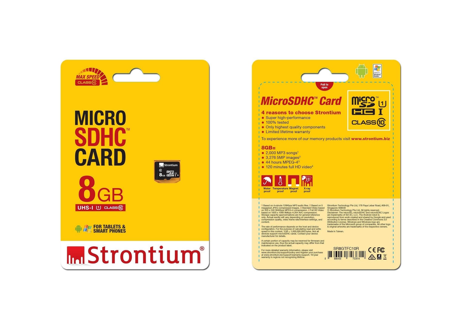 Strontium MicroSD Class 10-8GB Memory Card (Black) - Triveni World