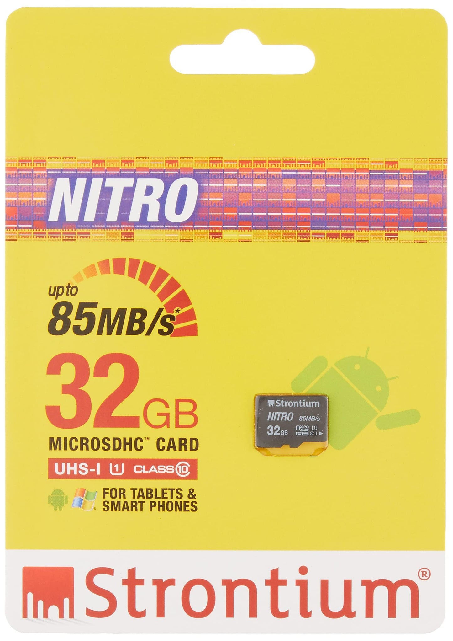 Strontium Nitro 32GB Micro SDHC Memory Card 85MB/s UHS-I U1 Class 10 High Speed for Smartphones Tablets Drones Action Cams (SRN32GTFU1QR) - Triveni World