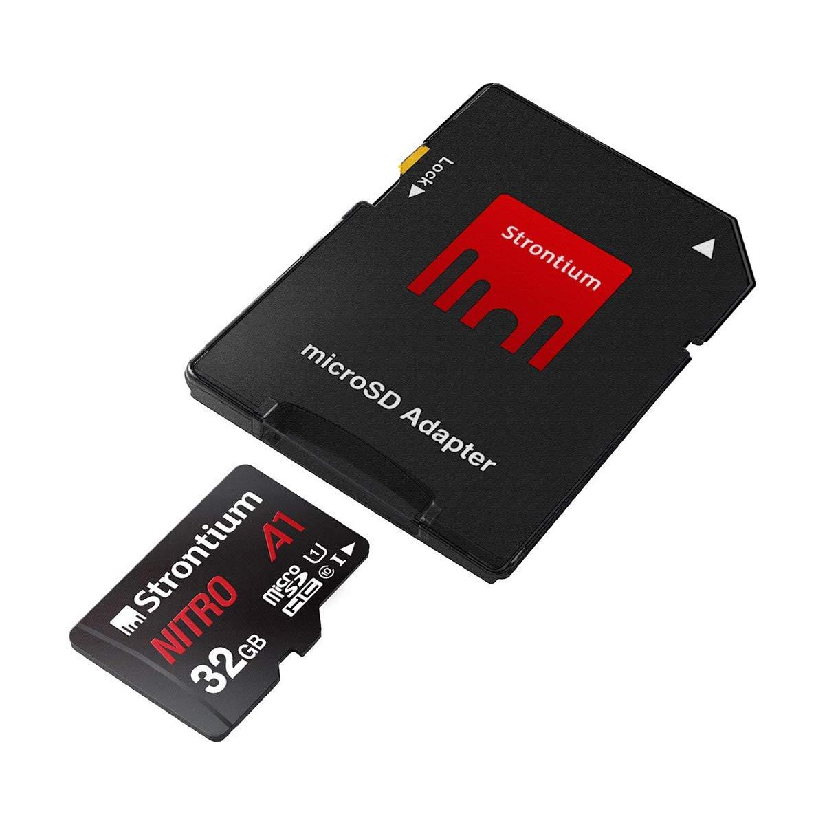 Strontium Nitro A1 32GB Micro SDHC Memory Card 100MB/s A1 UHS-I U1 Class 10 with High Speed Adapter for Smartphones Tablets Drones Action Cams - Triveni World