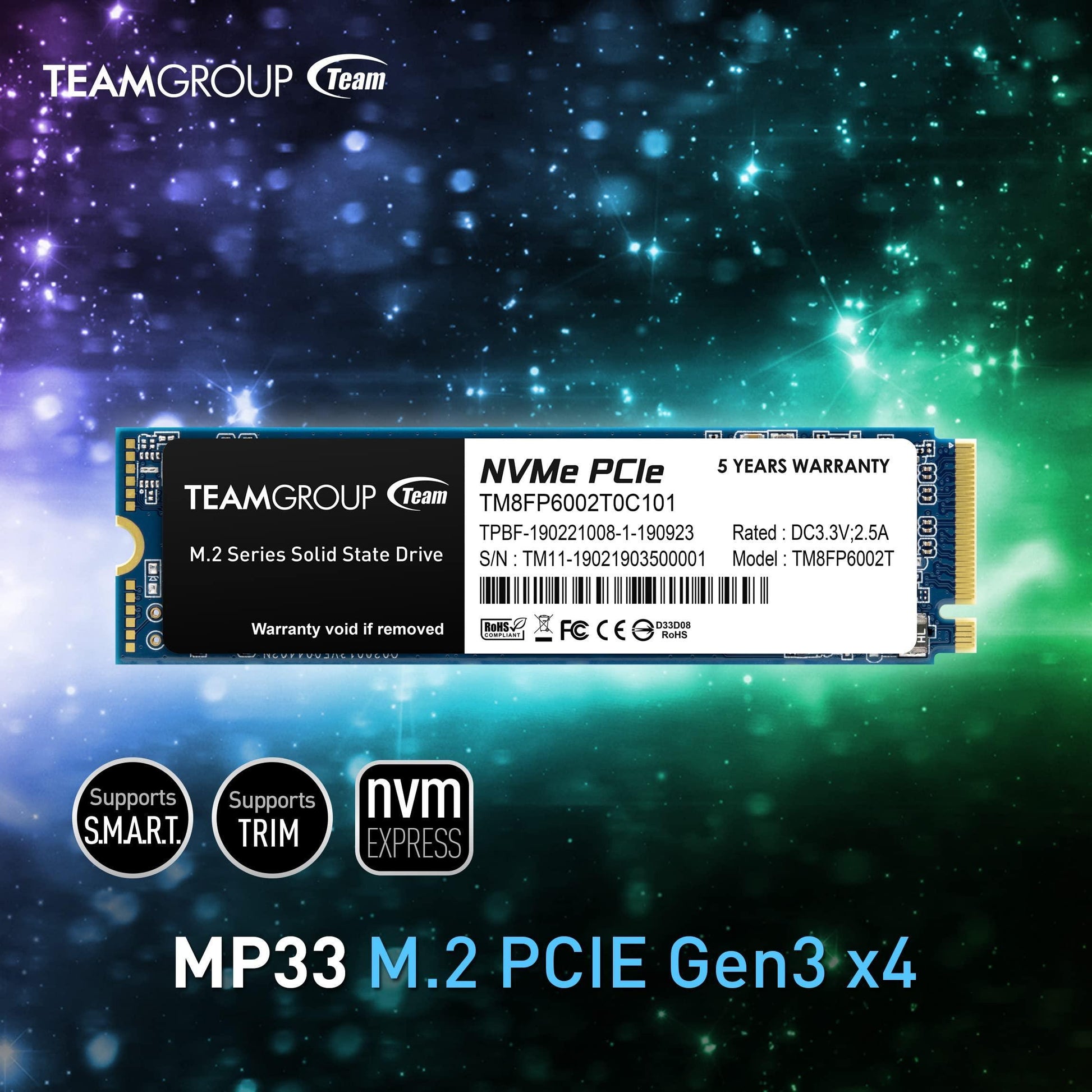 TEAMGROUP MP33 256GB NVMe PCIe M.2 2280 Gaming Internal Solid State Drive SSD TM8FP6256G0C101 (Read/Write Speed up to 1,600/1,000 MB/s) - TM8FP6256G0C101 - Triveni World