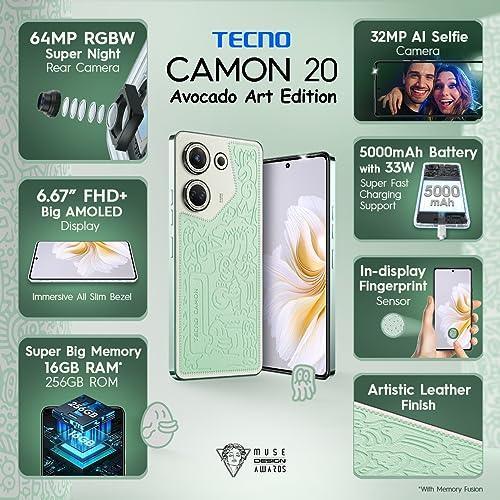 TECNO Camon 20 (Art Edition, 8GB RAM,256GB Storage)|16GB Expandable RAM | 64MP RGBW Rear Camera|6.67 FHD+ Big AMOLED with in-Display Fingerprint Sensor - Triveni World