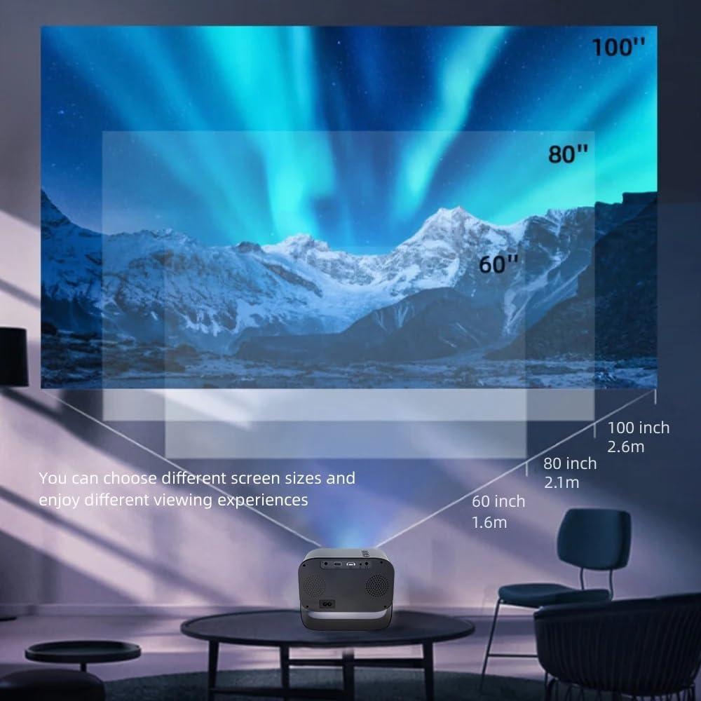 TOPTRO Mini 270° Rotatable Projector for Home 4K & 1080p Support, 7200L (450 ANSI) Android 11 WiFi Bluetooth 720p Native YouTube Netflix PrimeVideo Hotstar 150" Max Display - Triveni World