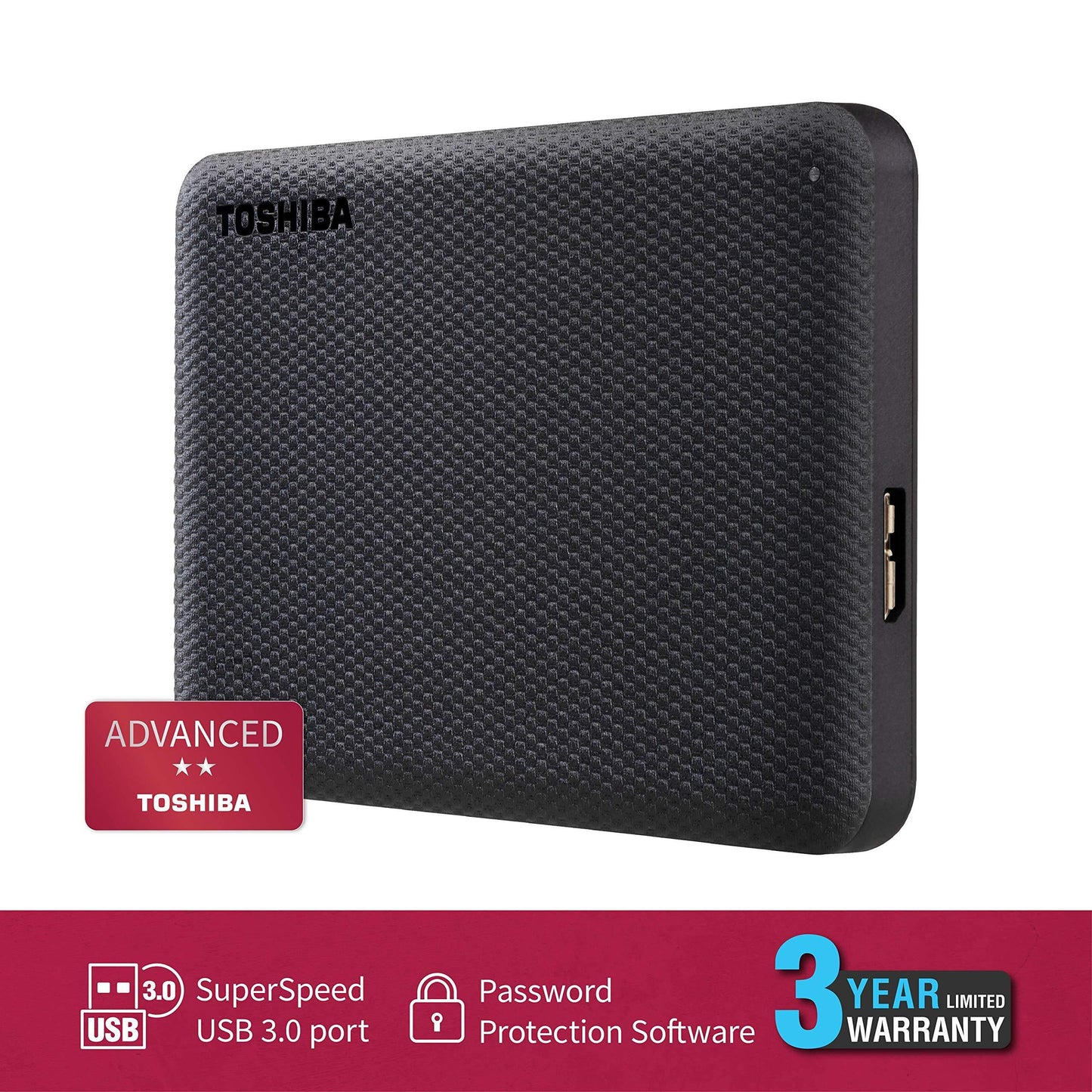 TOSHIBA Canvio Advance 1TB Portable External HDD, USB3.0 for PC Laptop Windows and Mac. 3 Years Warranty. External Hard Drive - Black - Triveni World