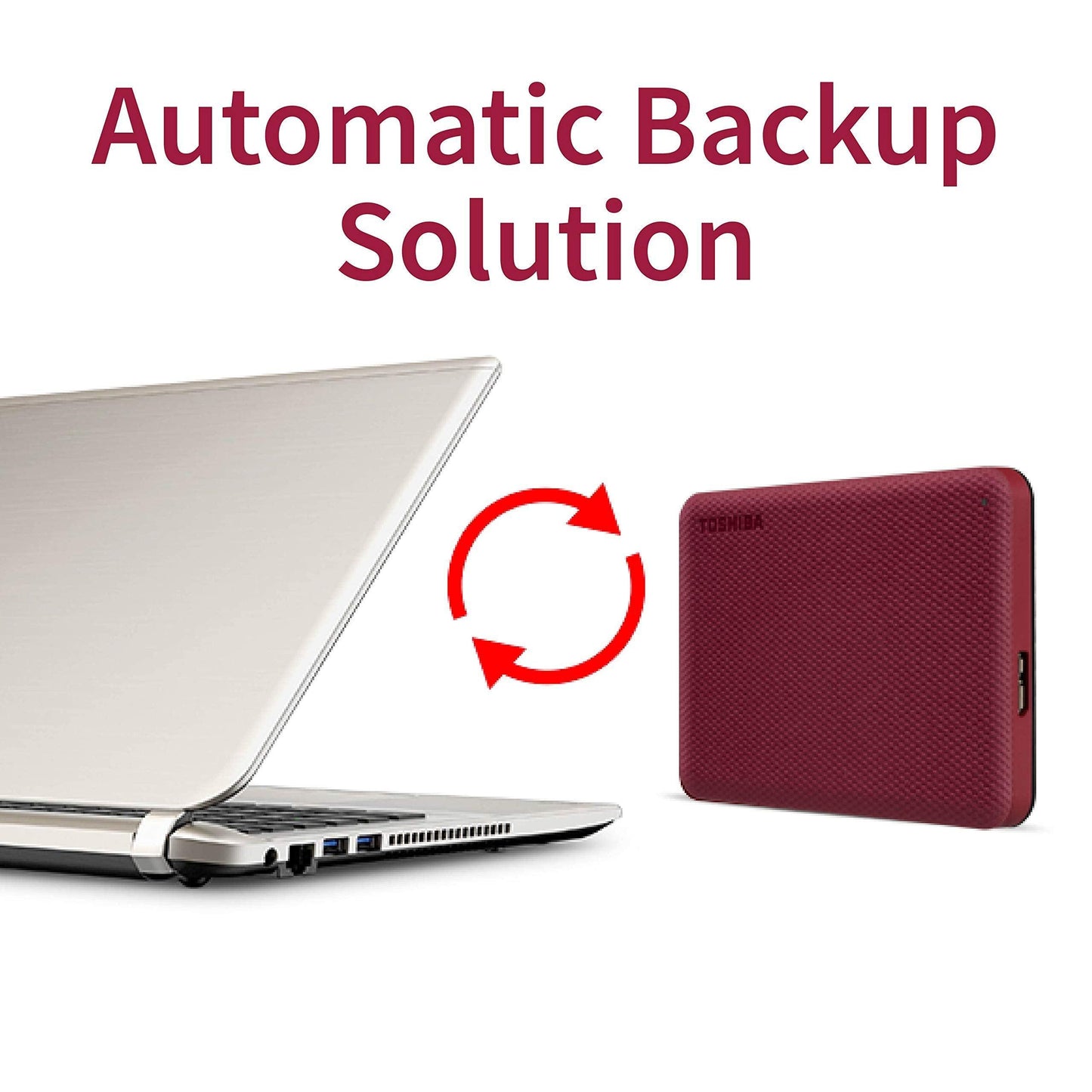 TOSHIBA Canvio Advance 1TB Portable External HDD, USB3.0 for PC Laptop Windows and Mac. 3 Years Warranty. External Hard Drive - Red - Triveni World