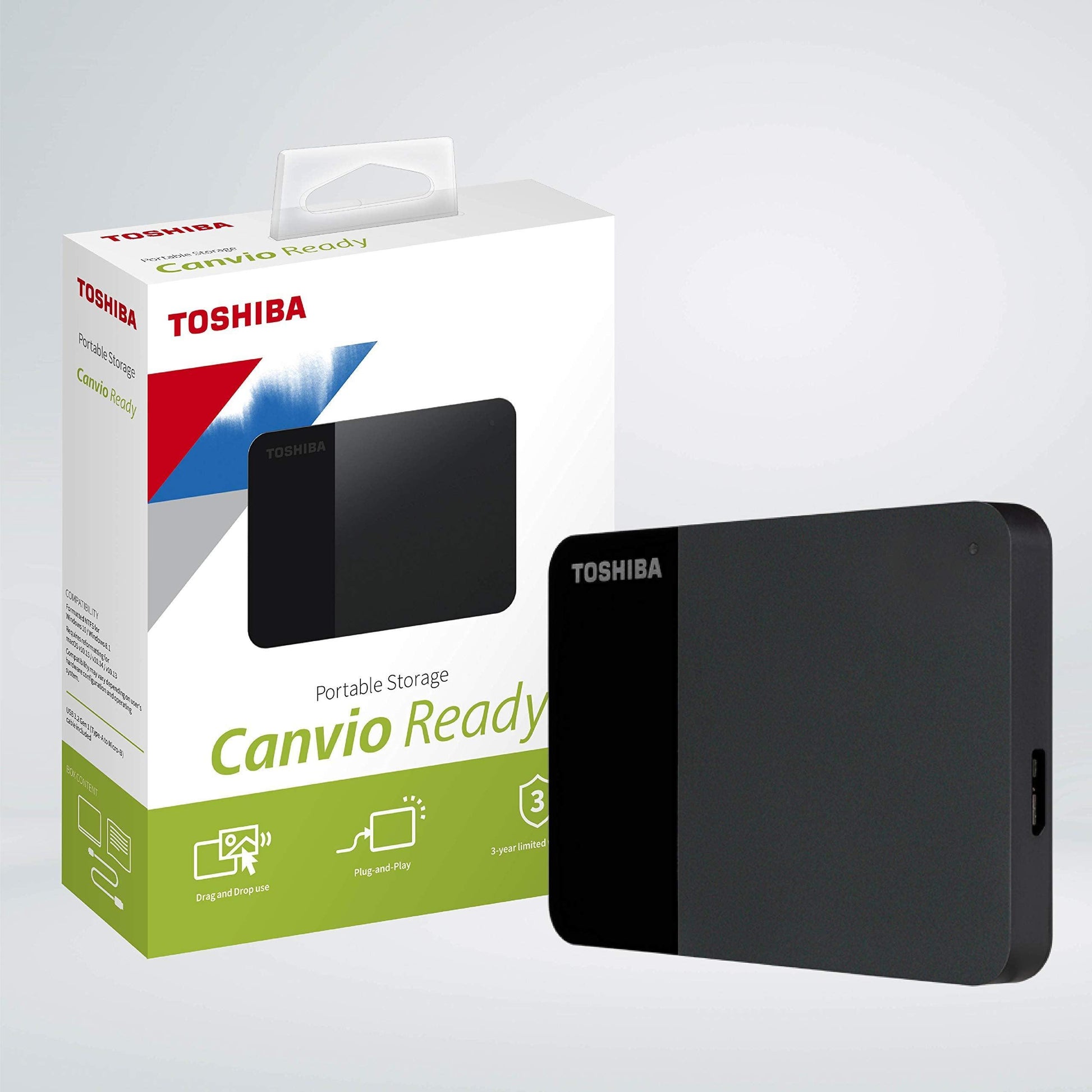 TOSHIBA Canvio Ready 1TB Portable External HDD - USB3.0 for PC Laptop Windows and Mac, 3 years warranty, External Hard Drive - Black - Triveni World