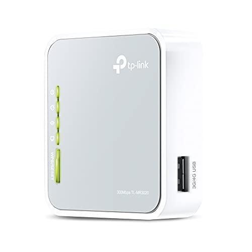 TP-Link 300Mbps 2.4GHz Wireless 3G/4G Portable Router with Access Point/WISP/Router Modes (TL-MR3020), Travel-sized Design, with Mini USB Port, Internal Antenna, Grey - Triveni World