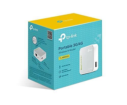 TP-Link 300Mbps 2.4GHz Wireless 3G/4G Portable Router with Access Point/WISP/Router Modes (TL-MR3020), Travel-sized Design, with Mini USB Port, Internal Antenna, Grey - Triveni World