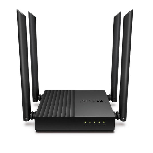 TP-Link Archer C64 AC1200 Dual-Band Gigabit Wi-Fi Router, Wireless Speed up to 1200 Mbps, 4×LAN Ports, 1.2 GHz CPU, Advanced Security with WPA3, MU-MIMO, Beamforming, Black - Triveni World