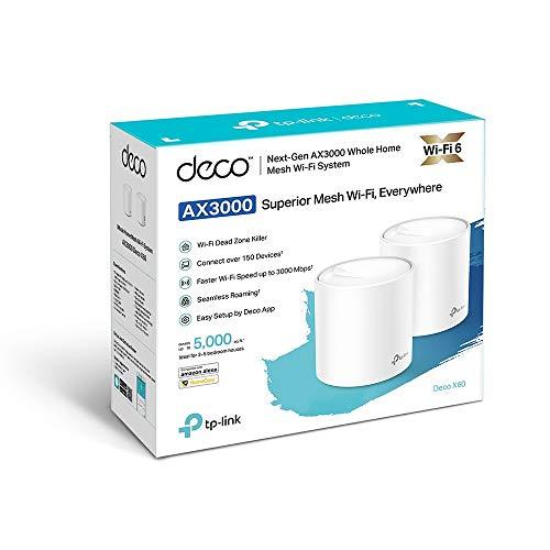 TP-Link Deco X60 Whole Home Mesh Wi-Fi System, AX5400 Dual_Band Wireless WiFi 6 Speeds Up to 5400Mbps, Work with Amazon Echo/Alexa, OFDMA and MU-MIMO Technology Router, Pack of 2, White - Triveni World