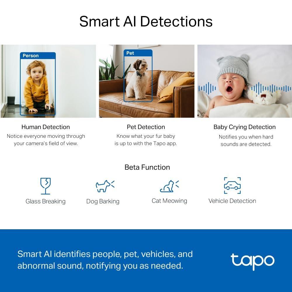 TP-Link Tapo C220 Pan/Tilt Smart AI 2K 4MP QHD 1440p Home Security Wi-Fi Camera| Alexa & Google Assistant Enabled |Night Vision|Two-Way Audio| Motion Detection - Triveni World