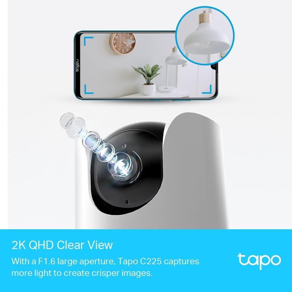 TP-Link Tapo C225 4MP 2K QHD 1440p Pan/Tilt WiFi SecuritySmart AI Camera, Indoor CCTV, Starlight Sensor, Night Vision, Alexa Google and Apple Home Compatibility, No Hub Required, SD Storage - Triveni World