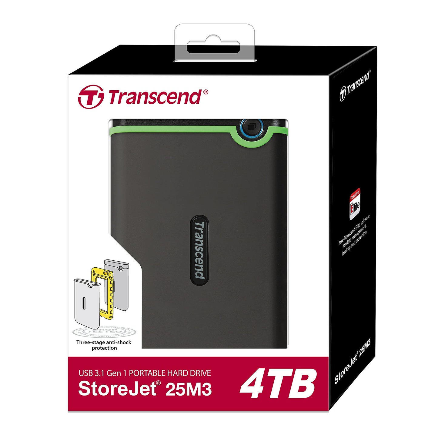 Transcend StoreJet 4TB USB 3.1 Gen 1 Portable Hard Disk Drive | Compatible with PC, Mac, Tab, PS5 and Xbox,| RecoveRx Software| 3 Yrs. Warranty - TS4TSJ25M3S - Triveni World