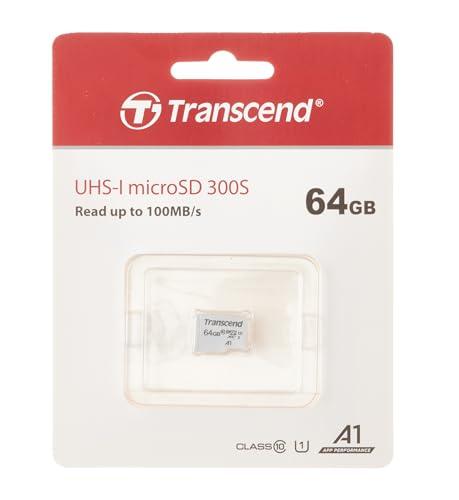 Transcend USD300S A1 64GB UHS-I U1 Class 10 Micro SD Memory Card up to 100/20 MB/s (TS64GUSD300S) - Triveni World