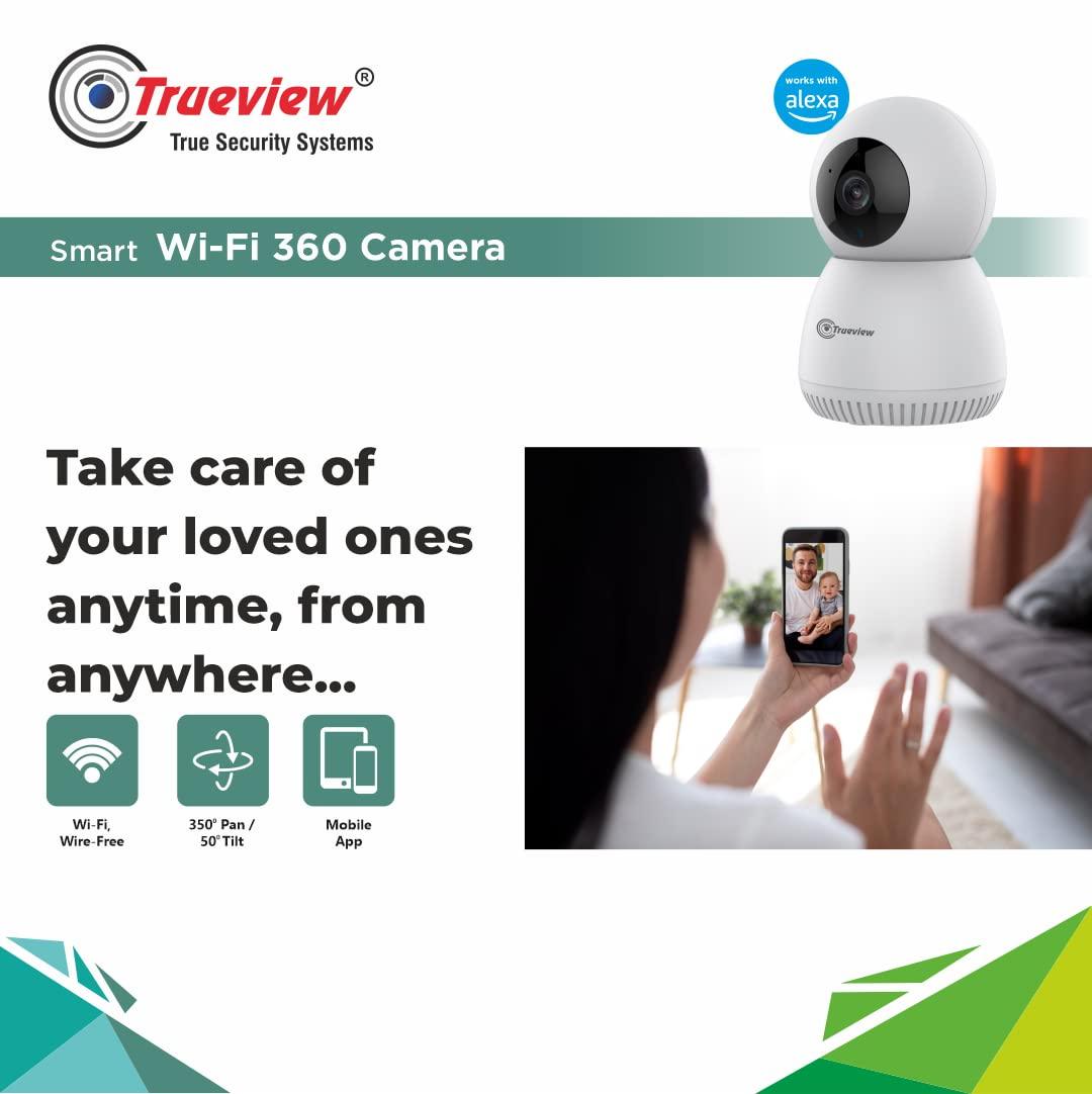 Trueview 3MP Smart CCTV Wi-fi Home Security Camera, 360° View, 2 Way Talk, Cloud Monitor, Detect, Supports SD Card Up to 256 GB, Night Vision, Alexa & Ok Google - Triveni World