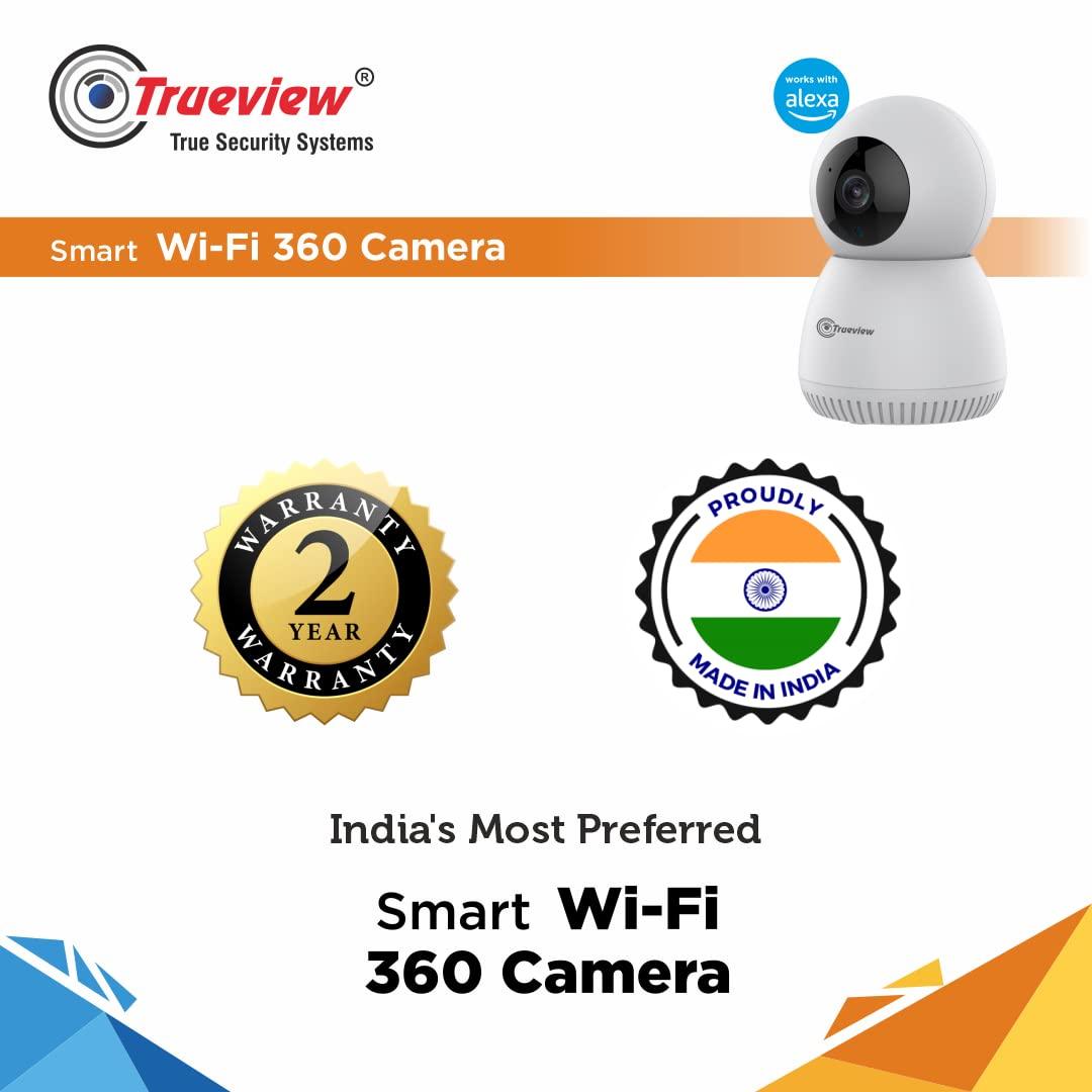 Trueview 3MP Smart CCTV Wi-fi Home Security Camera, 360° View, 2 Way Talk, Cloud Monitor, Detect, Supports SD Card Up to 256 GB, Night Vision, Alexa & Ok Google - Triveni World