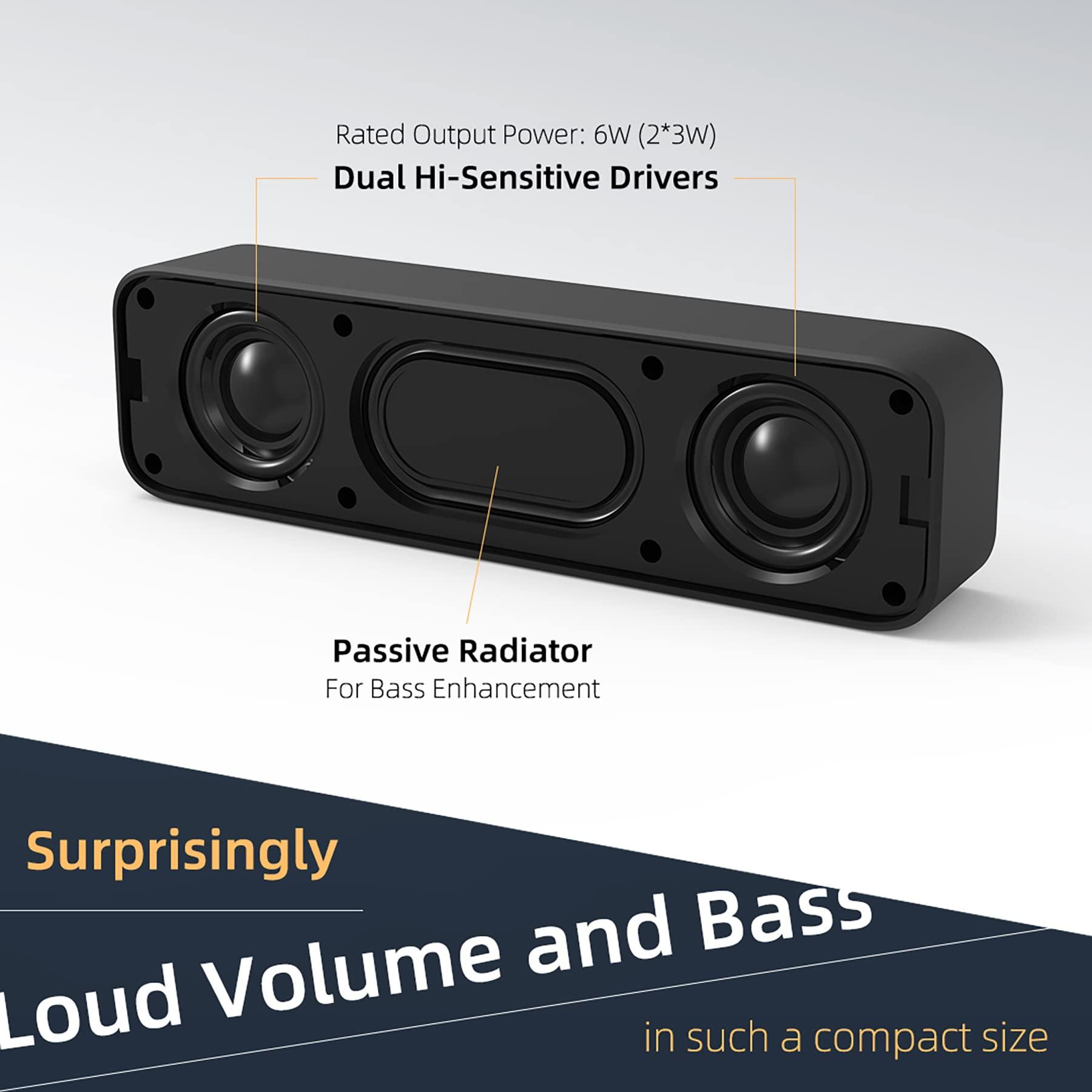 USB Computer Speaker, Laptop Speaker with Stereo Sound & Enhanced Bass, Portable Mini Sound Bar for Windows PCs, Desktop Computer and Laptops - Triveni World