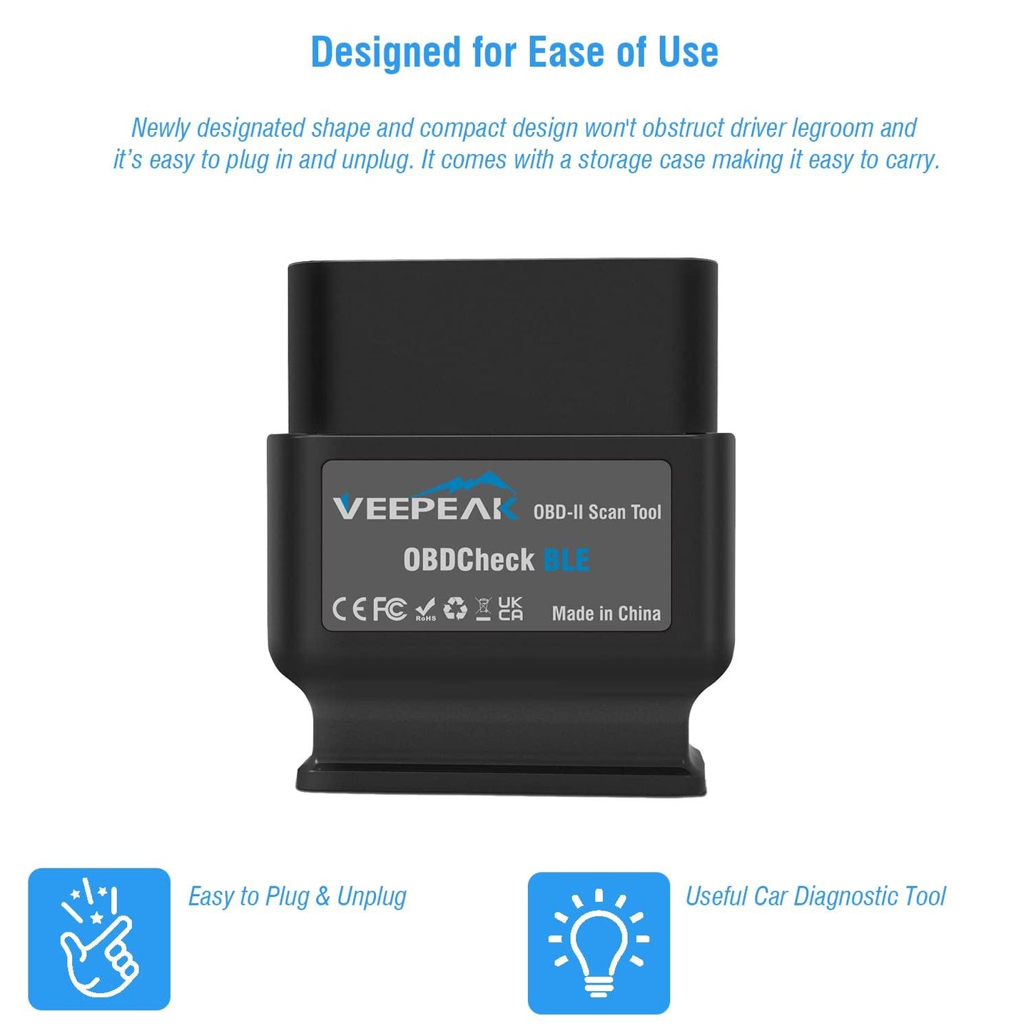 Veepeak OBDCheck BLE Bluetooth 4.0 OBD2 Scanner Adapter for iOS & Android - Triveni World