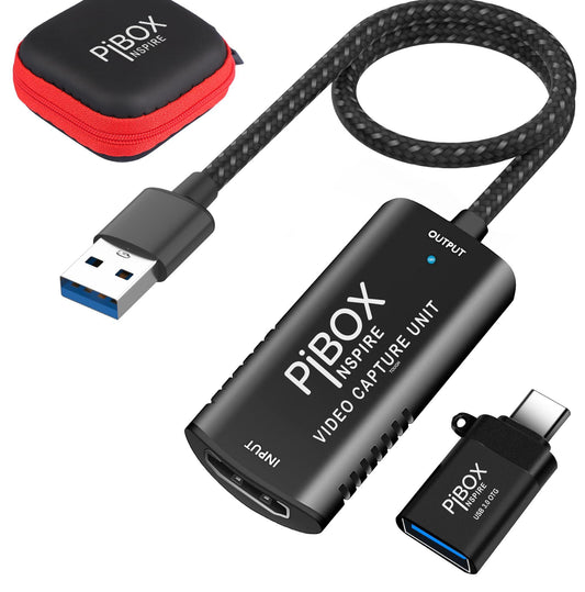 Video Capture Card, PiBOX India Braided Tough, 4K HDMI to USB 3.0 Game Capture Device Aluminium Windows Android Mac,HD 1080P Audio Video Card Live Streaming Gaming, Teaching Live Broadcasting - Triveni World