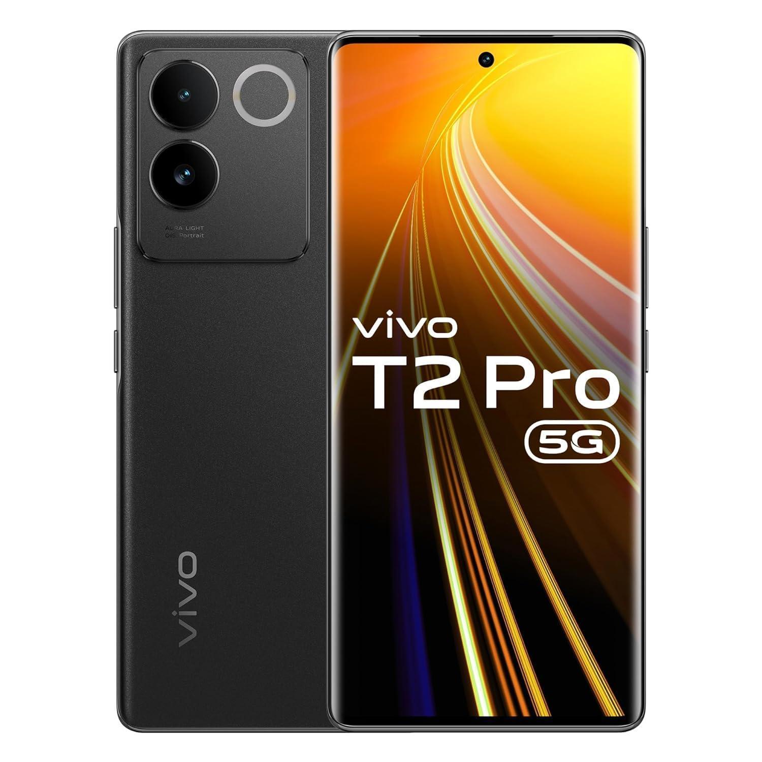 Vivo T2 Pro 5G Smartphone (Moon Black, 8GB RAM, 256GB Storage) Mediatek Dimensity 7200 Processor | Dual Sim | 4600 mAh Battery - Triveni World