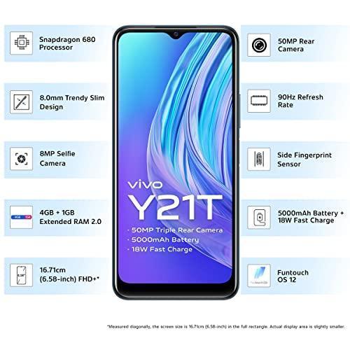 Vivo Y21T (Pearlwhite, 4Gb Ram, 128Gb ROM) with No Cost EMI/Additional Exchange Offers - Plastic, Cellphone - Triveni World